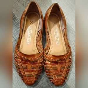 Naturalizer Brown Woven Leather Flats